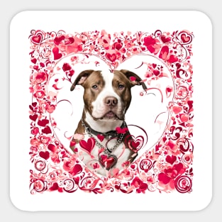 Pitbull Be Mine Valentine Sticker